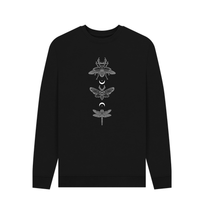 Black Moonlit Insect Trio Men's Sweater