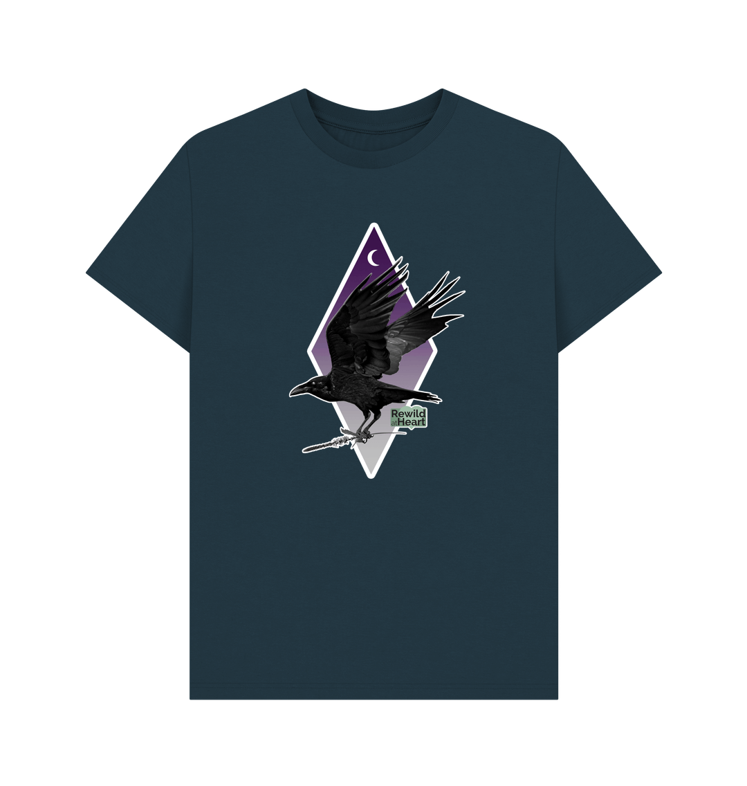 Denim Blue Raven Moon Crescent Men's T-Shirt