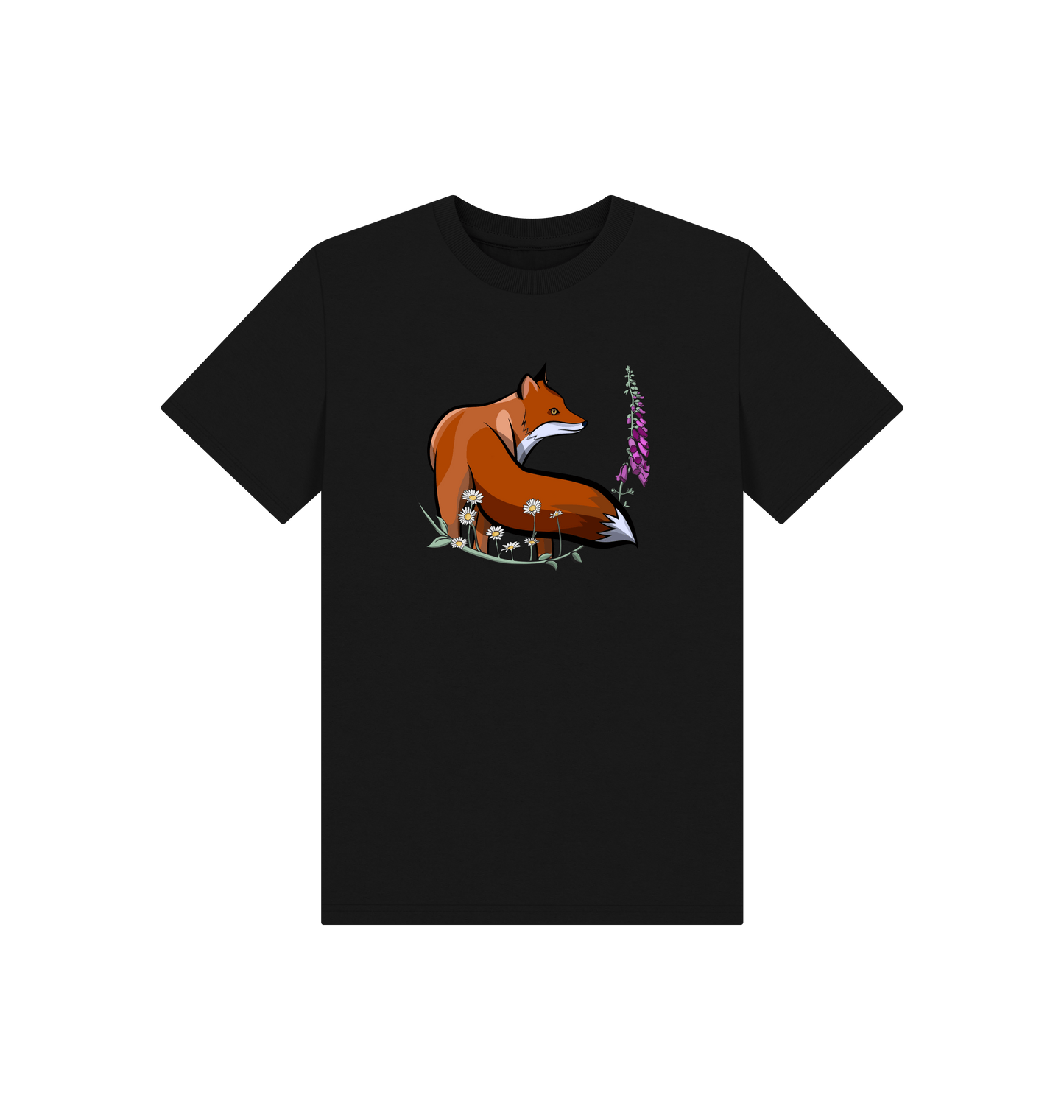 Black Printed Kids T-Shirt Front