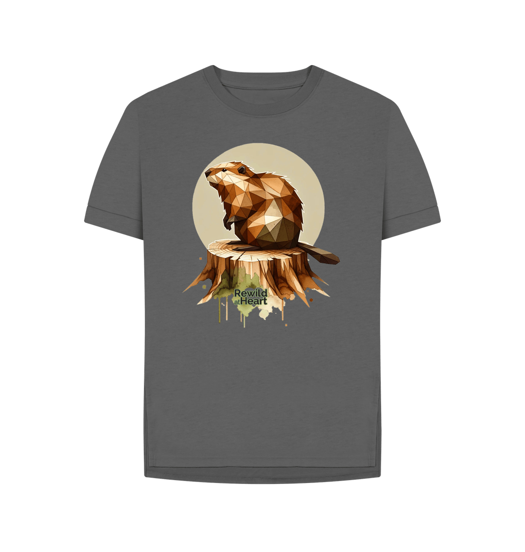 Slate Grey Wild Beaver | Relaxed-Fit Women's T-Shirt