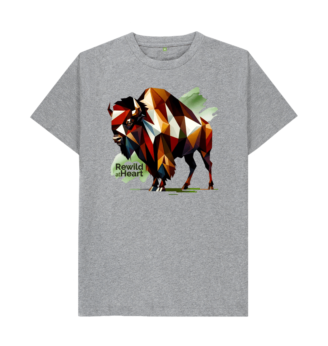 Athletic Grey European Bison | Men's T-Shirt