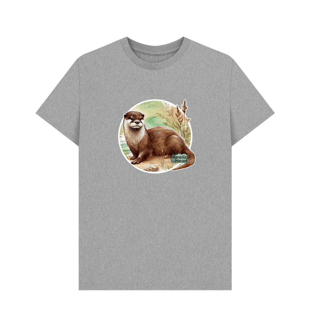 Athletic Grey Riverside Otter Men's T-Shirt