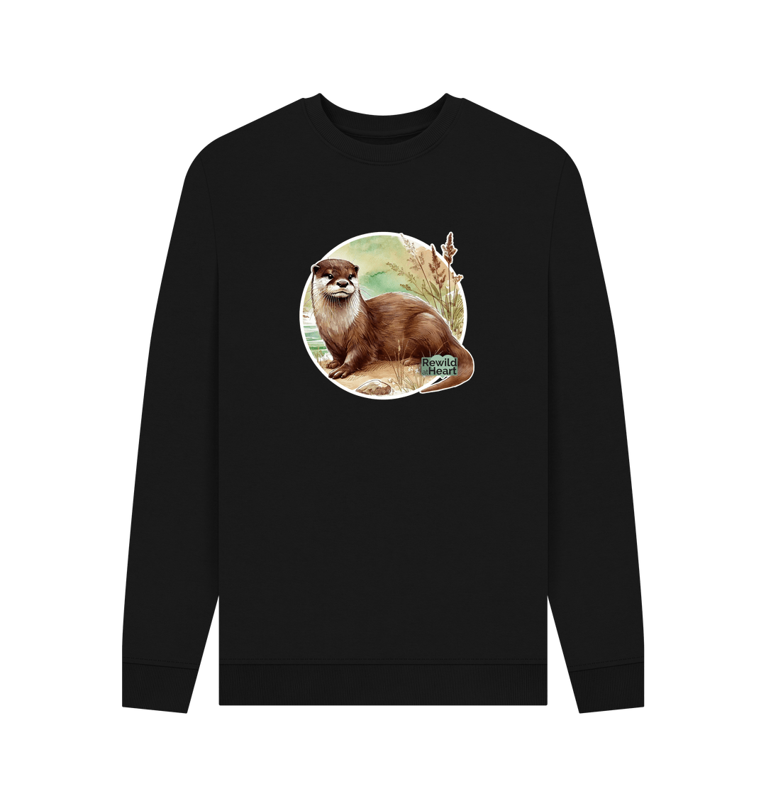 Black Printed Sweater Front