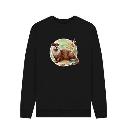 Black Printed Sweater Front