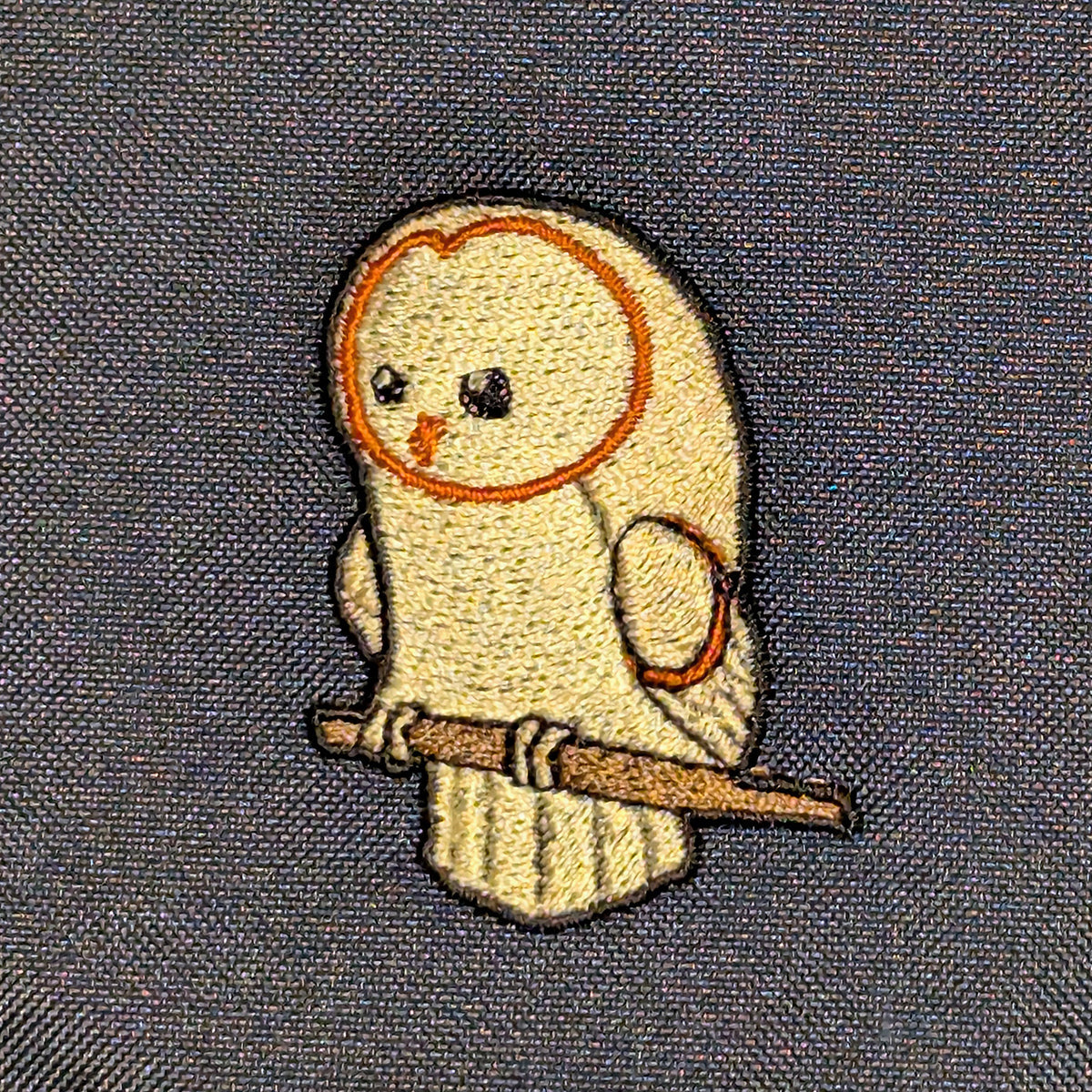 Closeup photo of the Barn Owl Cute embroidery design