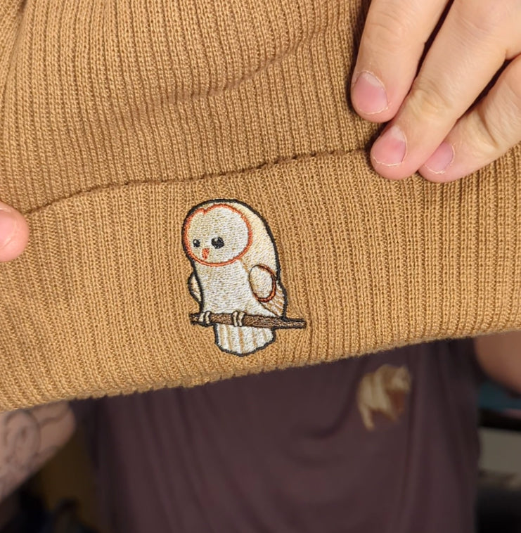 Barn Owl Cute Embroidered Beanie