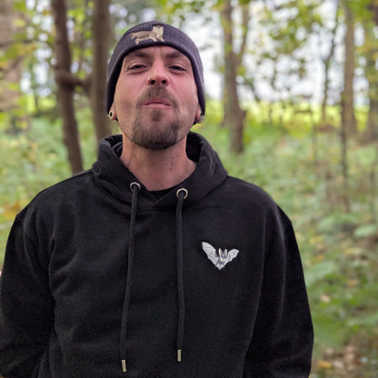 Grey Long-Eared Bat Embroidered Unisex Hoodie