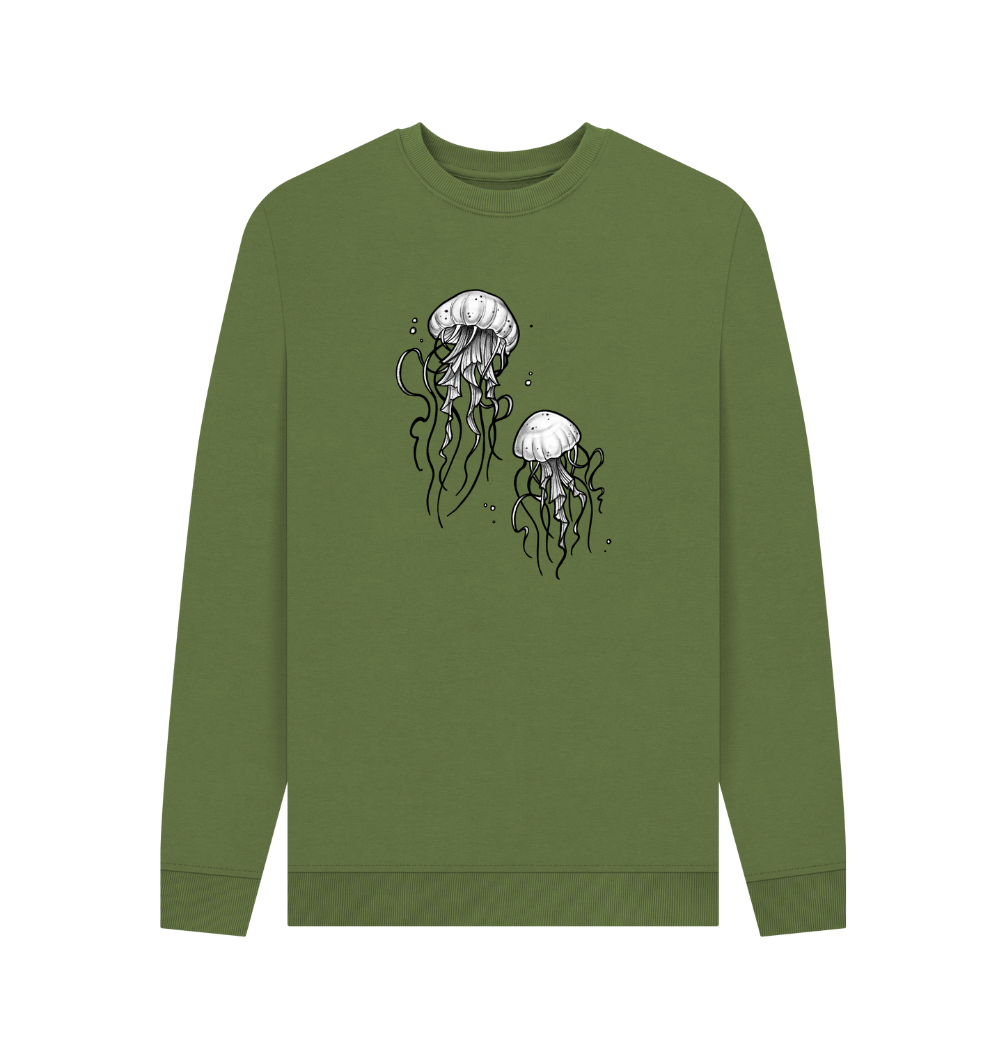 Khaki Printed Sweater Front