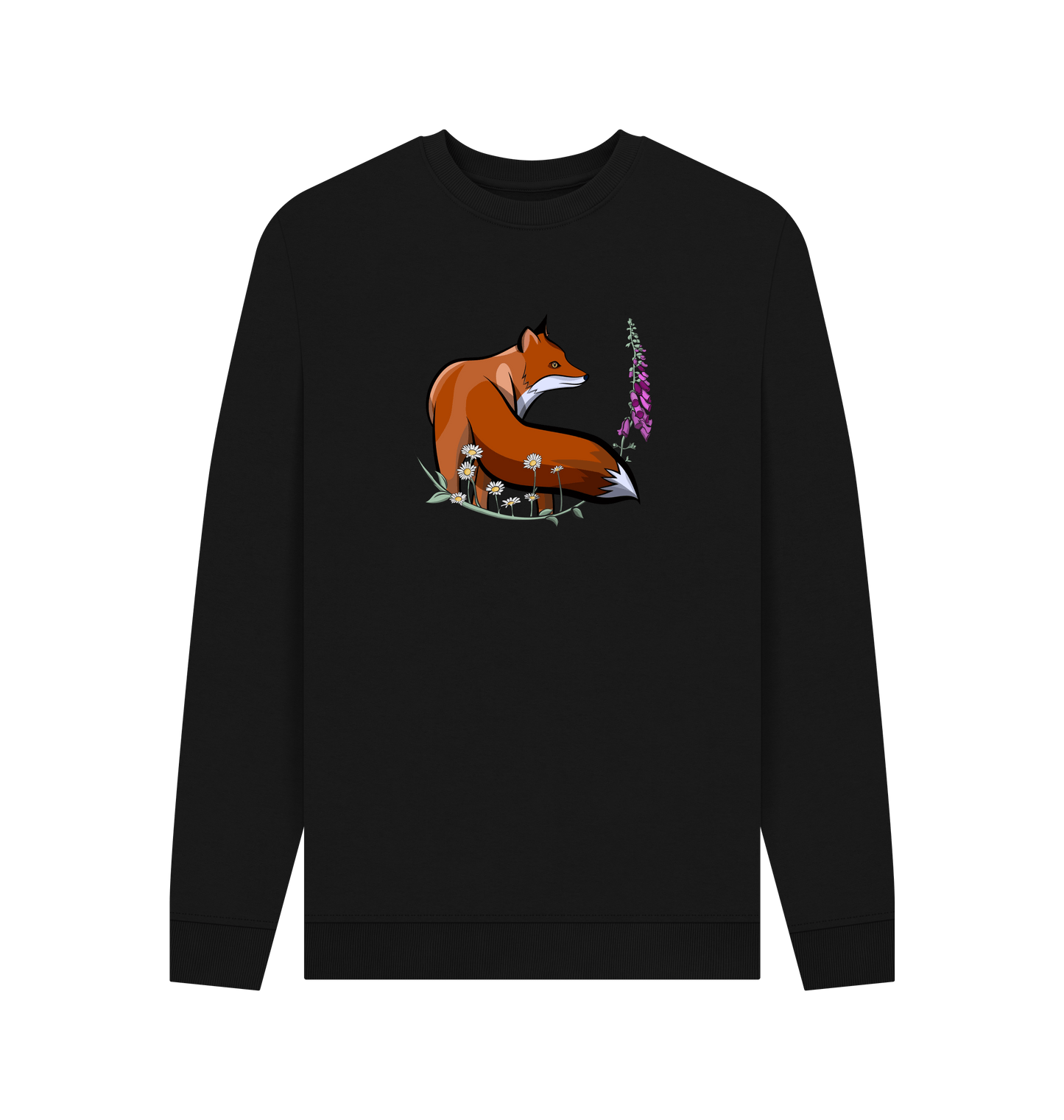 Black Printed Sweater Front