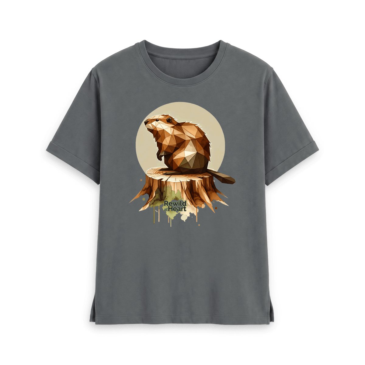 Slate Grey Printed T-shirt Front