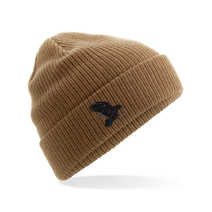 Raven Embroidered Beanie