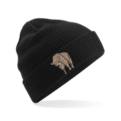 Bison Embroidered Beanie