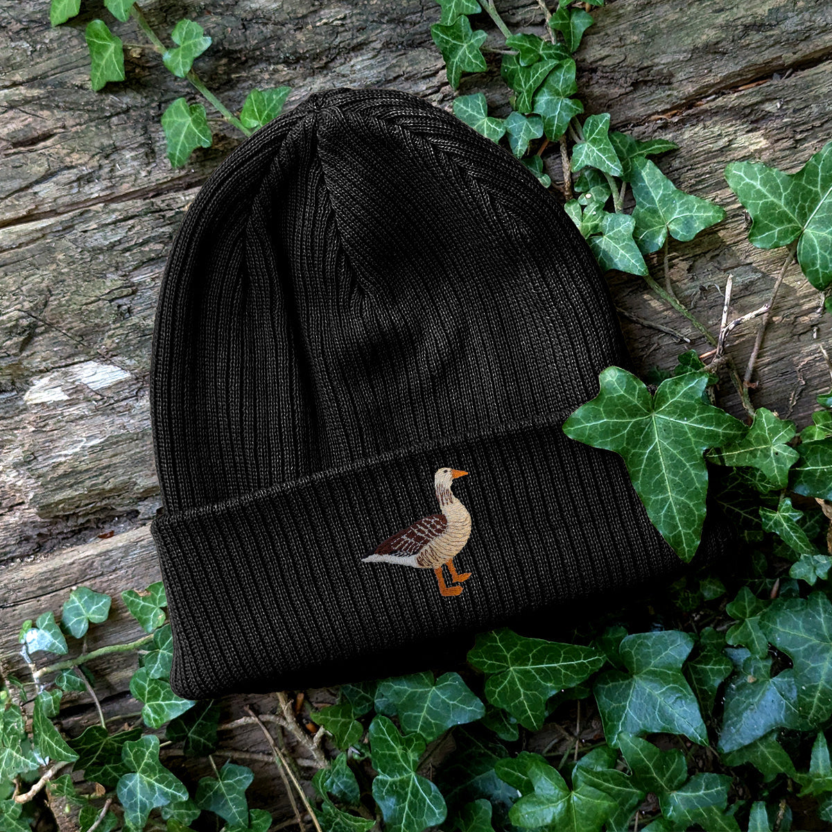 Greylag Goose Embroidered Beanie