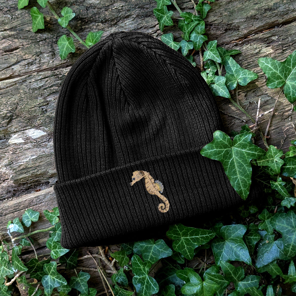 Seahorse Embroidered Beanie