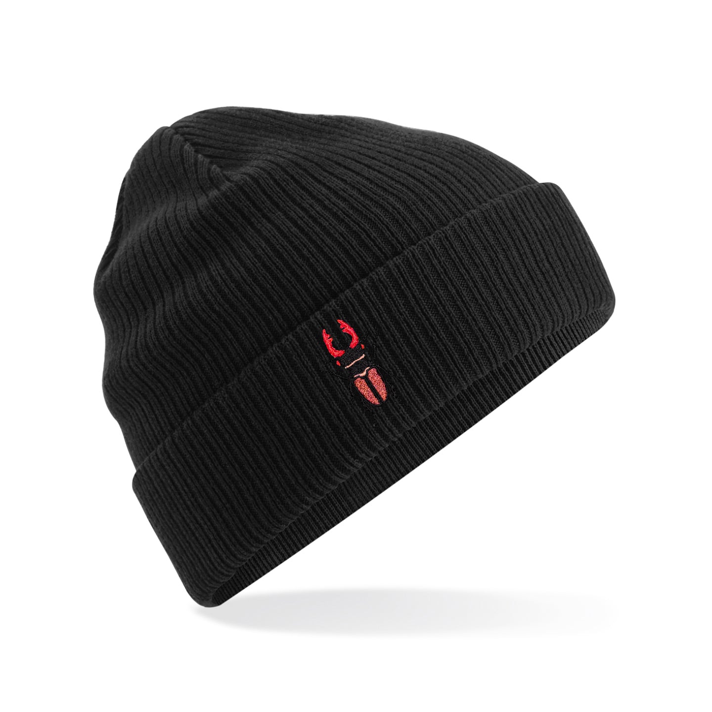 Stag Beetle Embroidered Beanie