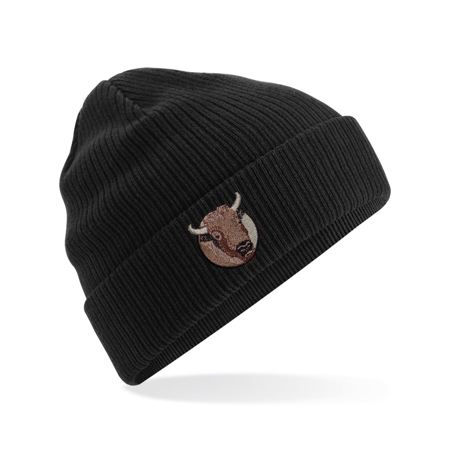 Bison Portrait Embroidered Beanie