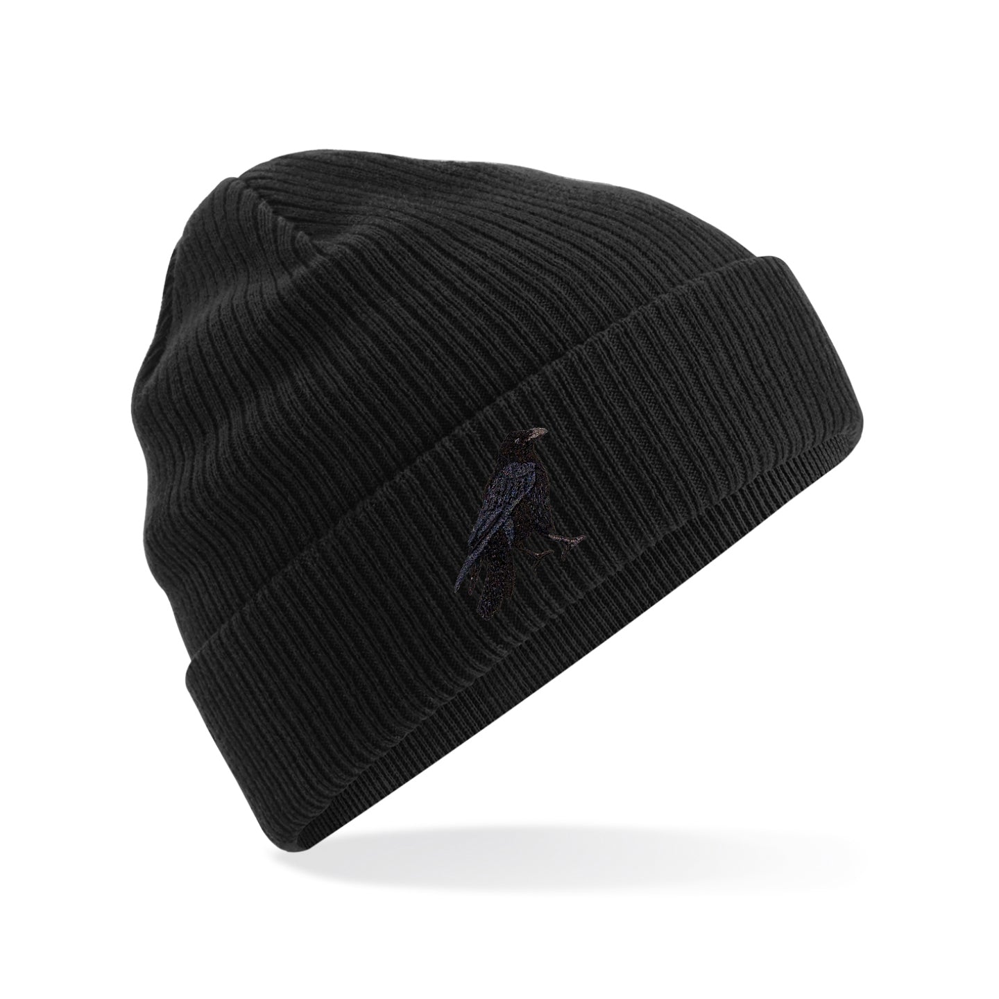 Crow Embroidered Beanie