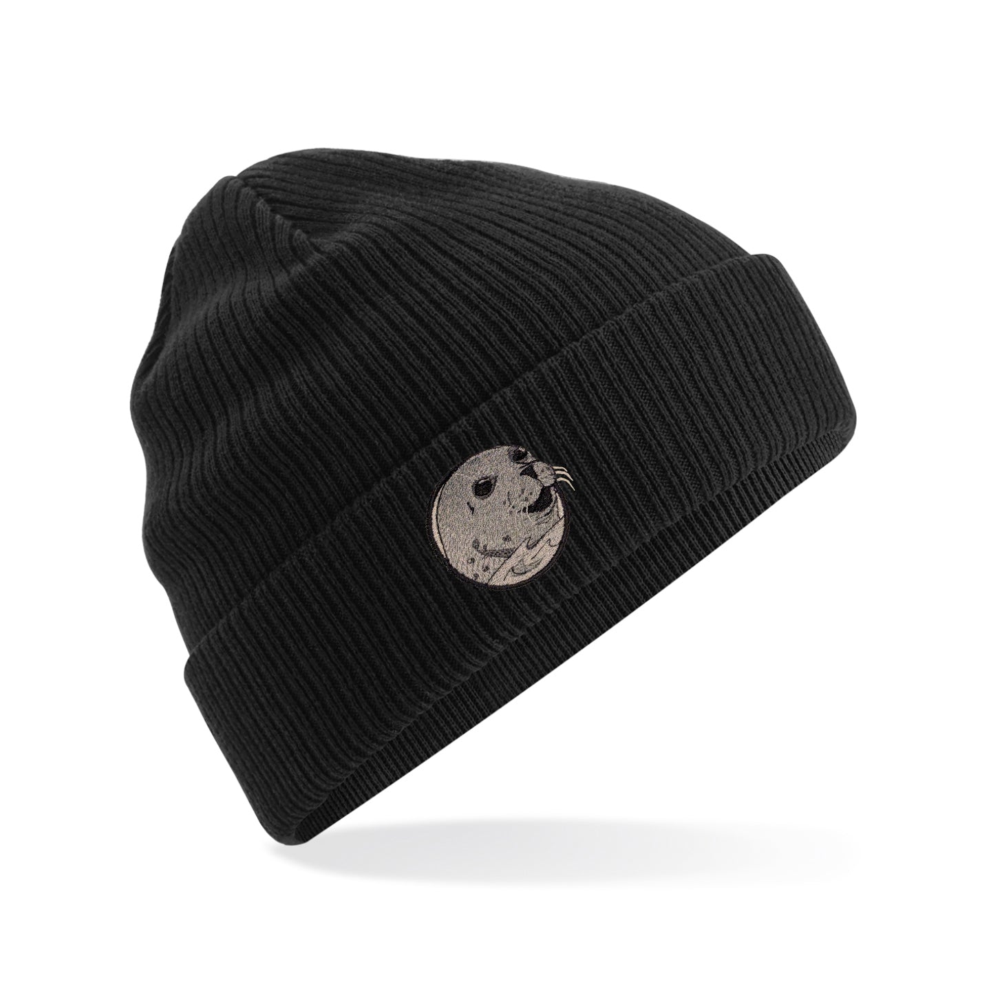Grey Seal Embroidered Beanie