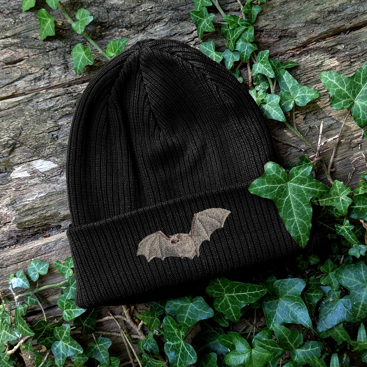 Natterer's Bat Embroidered Beanie