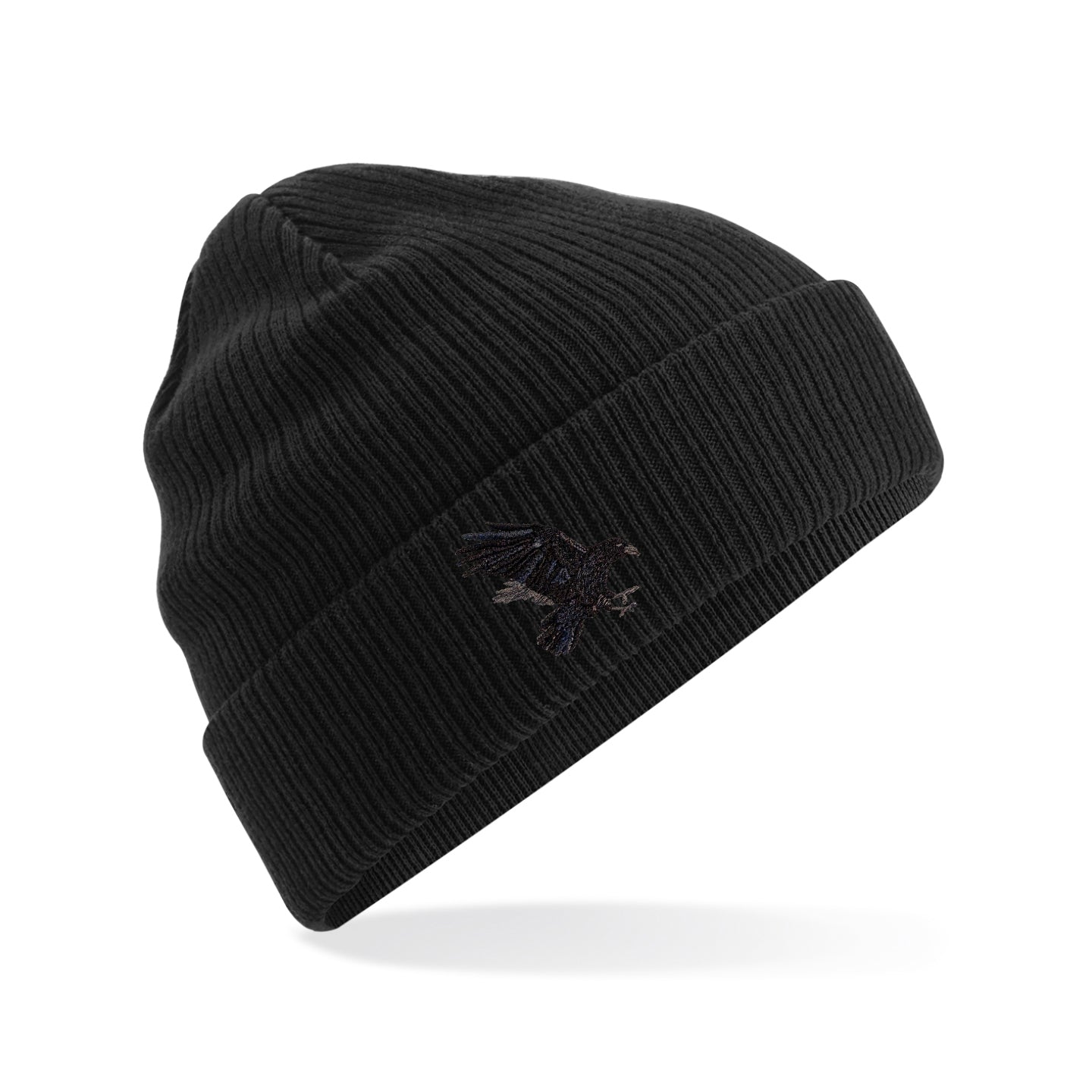 Raven Embroidered Beanie