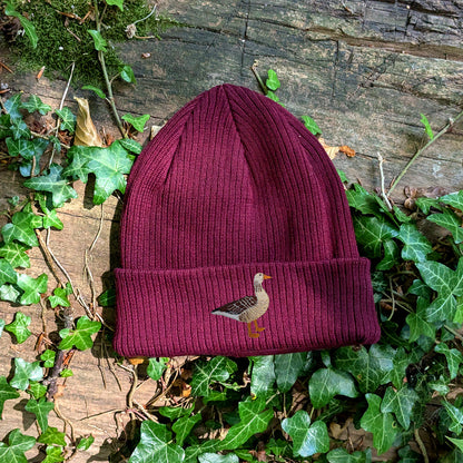 Greylag Goose Embroidered Beanie