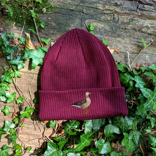 Greylag Goose Embroidered Beanie