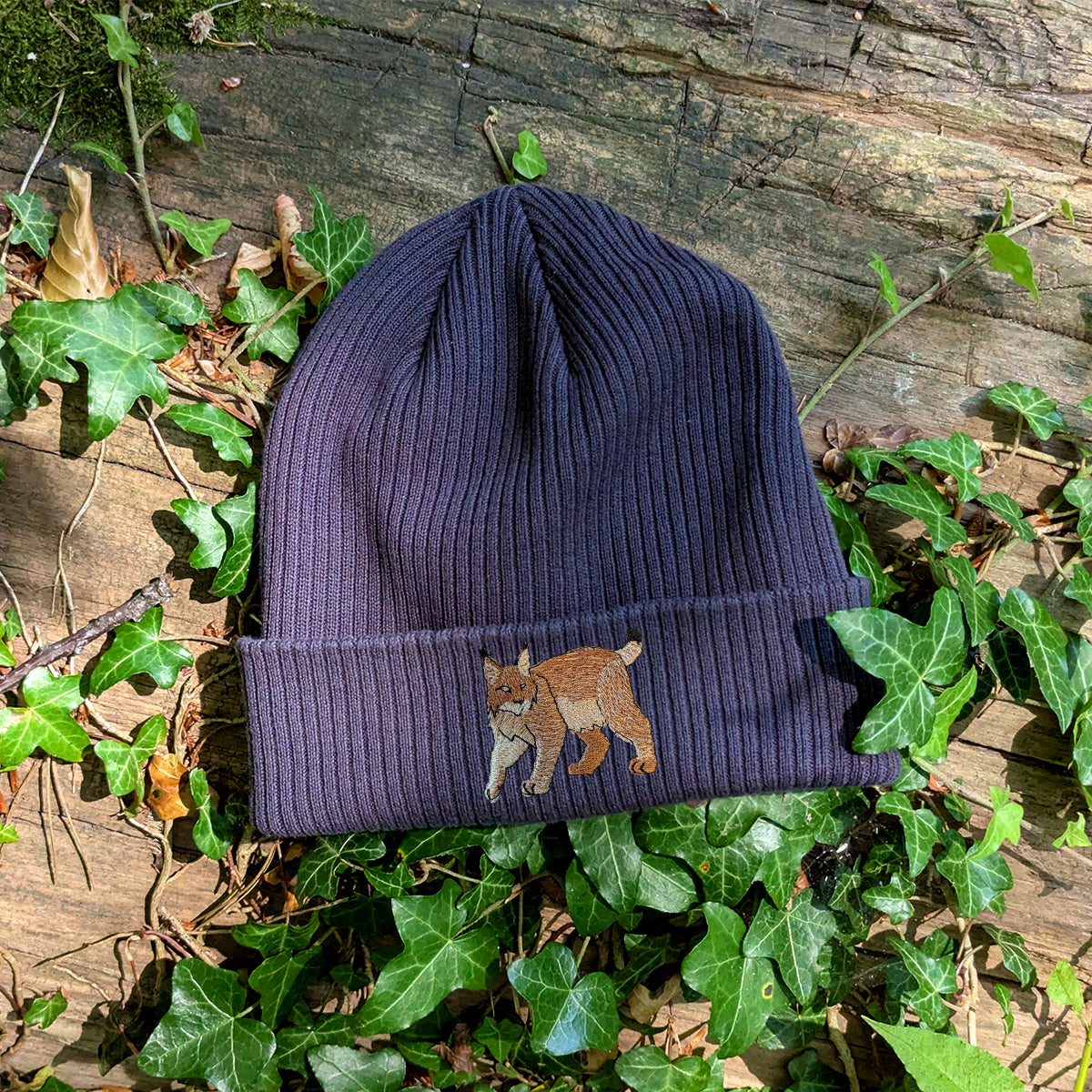 Lynx Embroidered Beanie