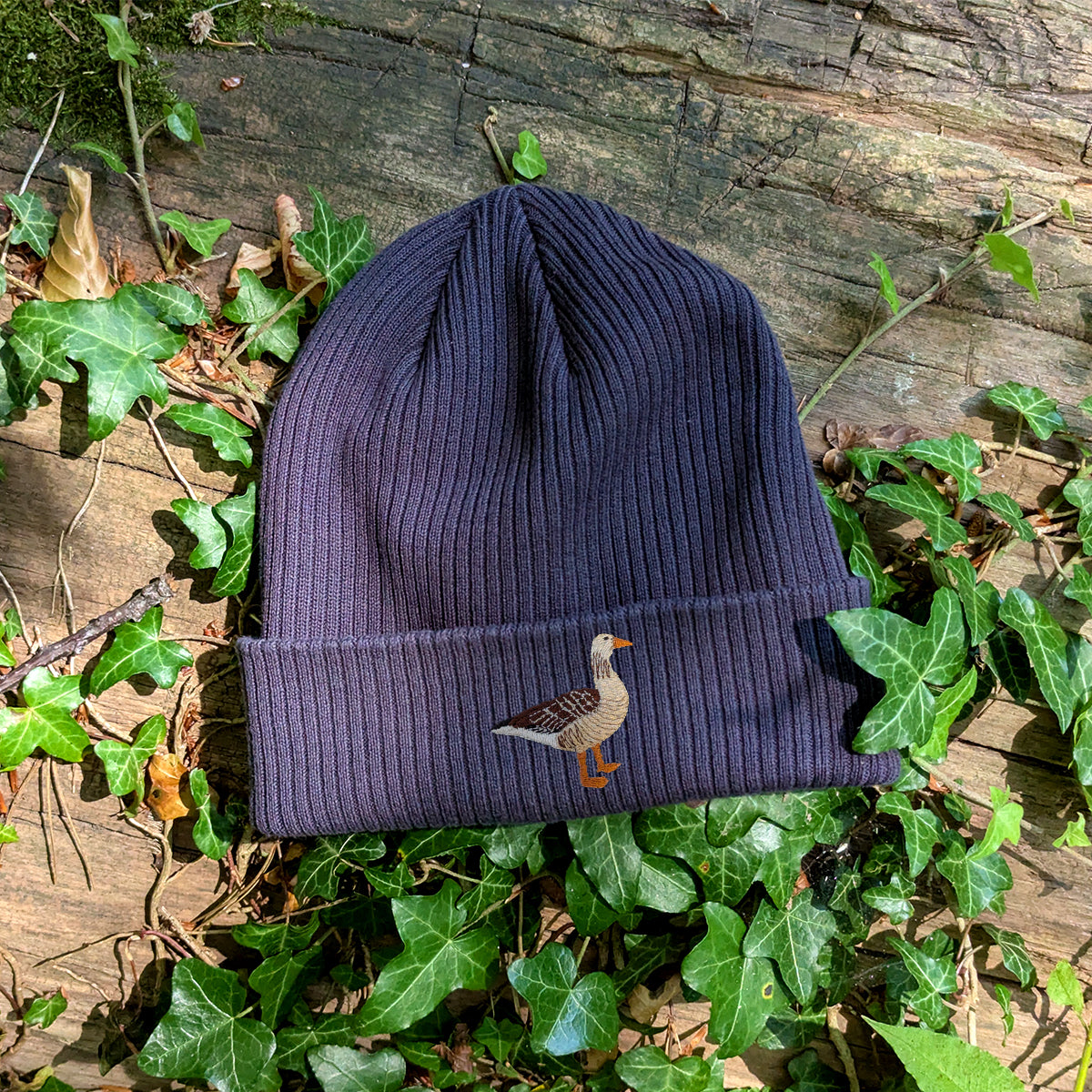 Greylag Goose Embroidered Beanie