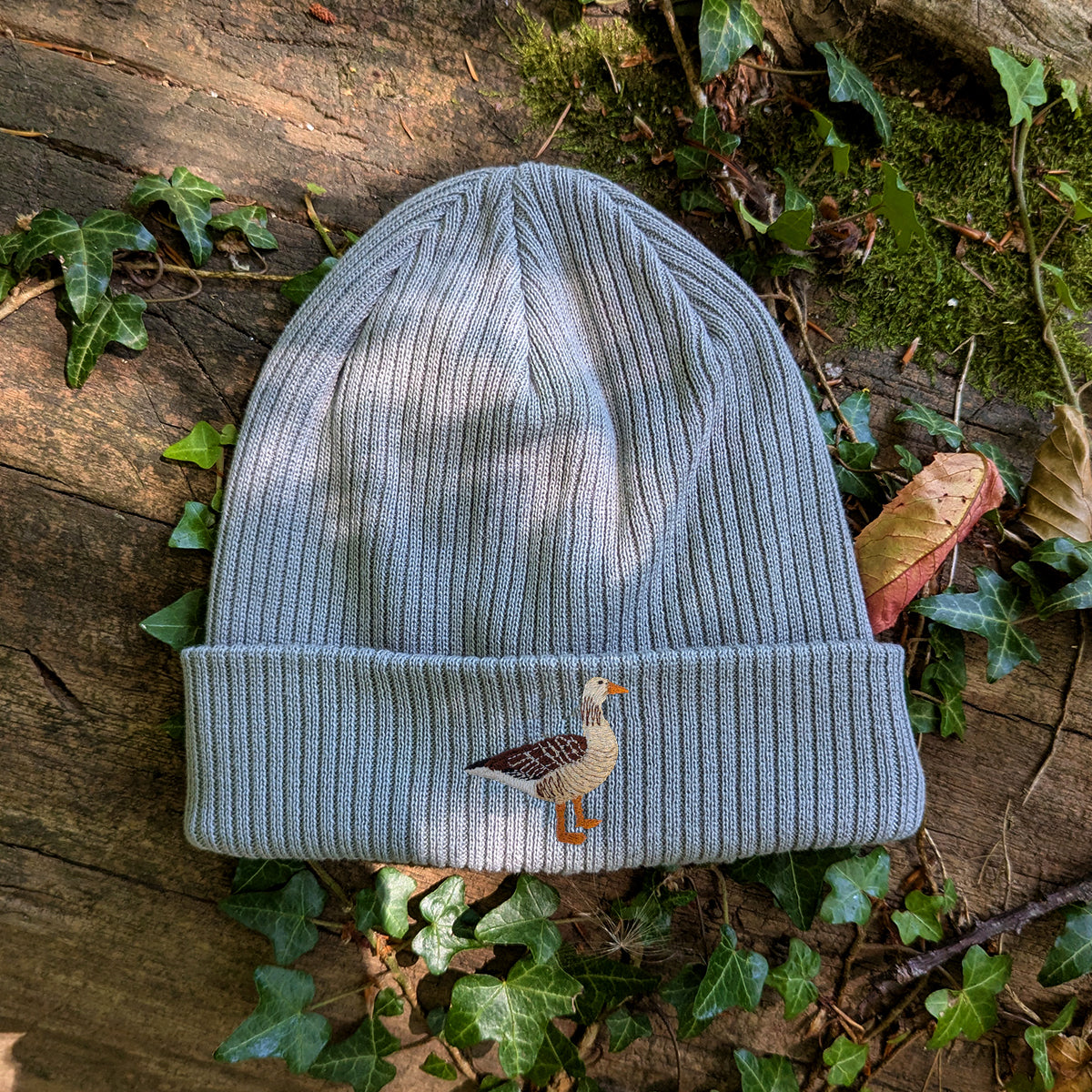 Greylag Goose Embroidered Beanie