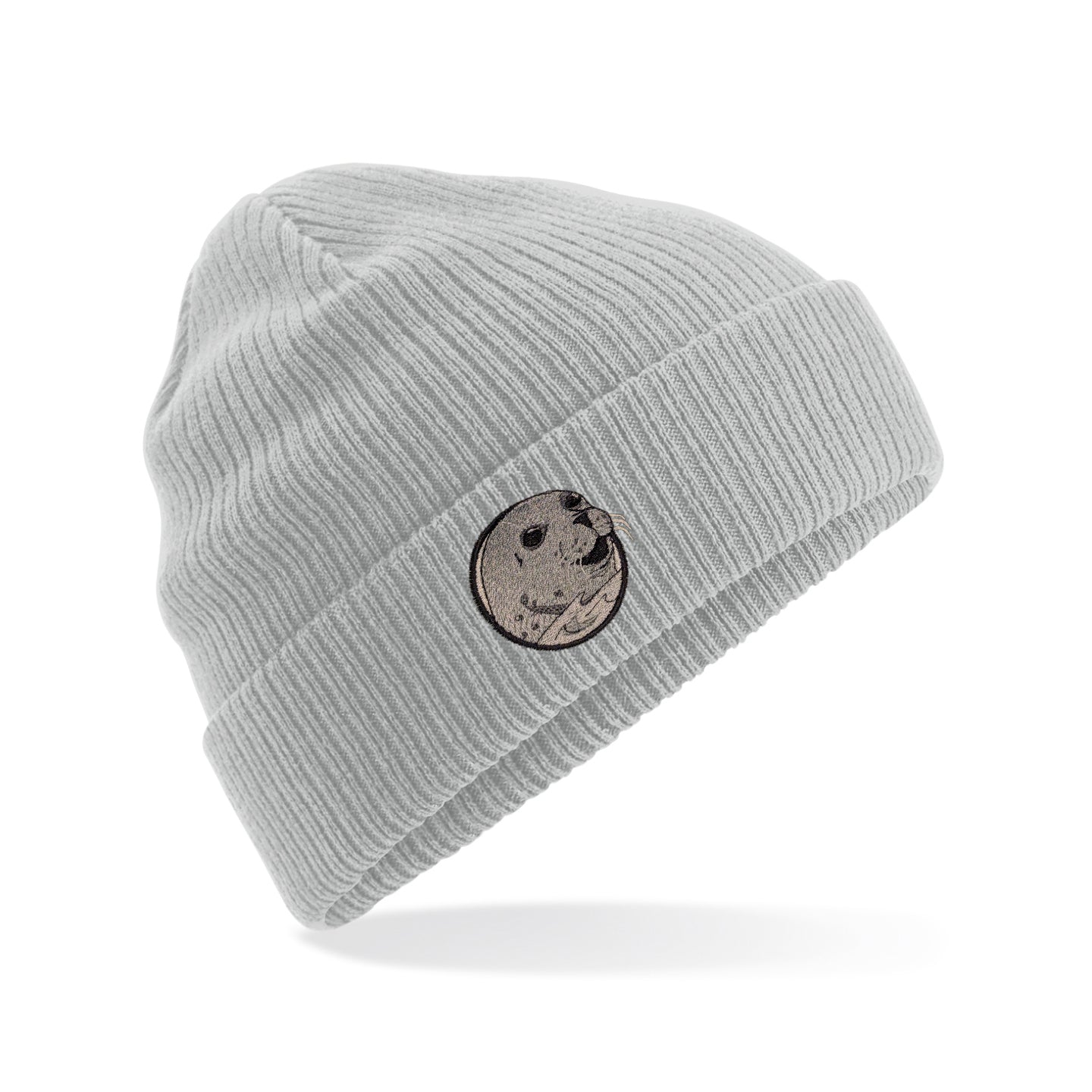 Grey Seal Embroidered Beanie