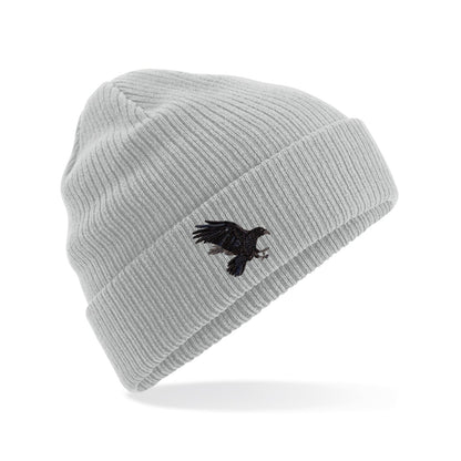 Raven Embroidered Beanie