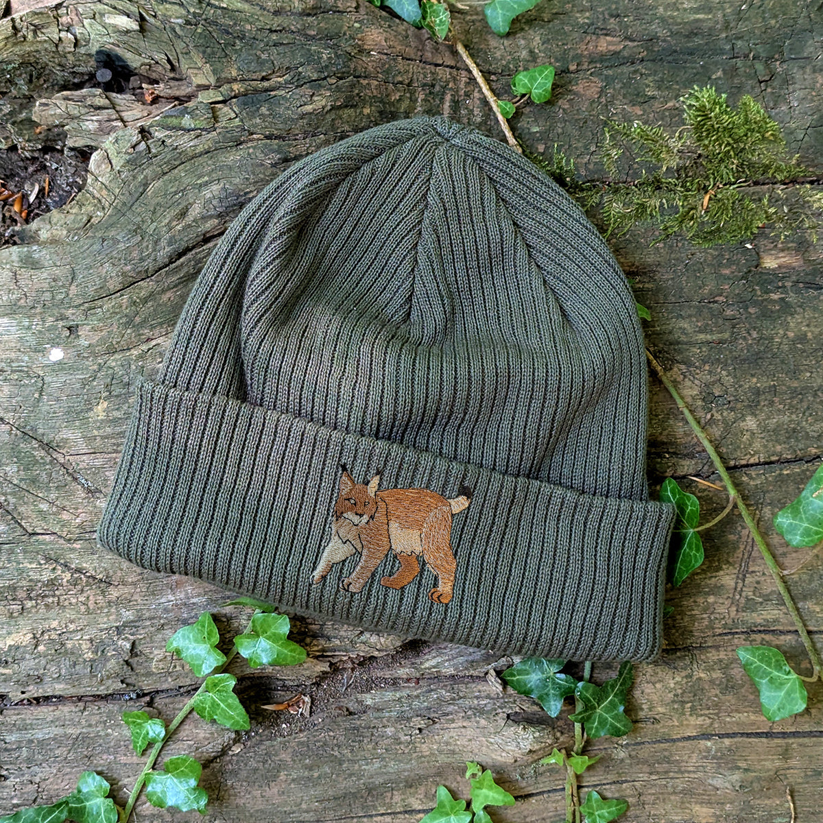 Lynx Embroidered Beanie