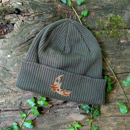 Mushroom Moon Crescent Embroidered Beanie