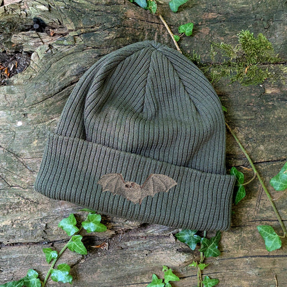 Natterer's Bat Embroidered Beanie