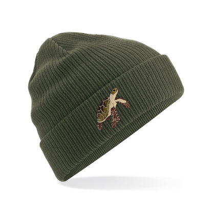 Sea Turtle Embroidered Beanie