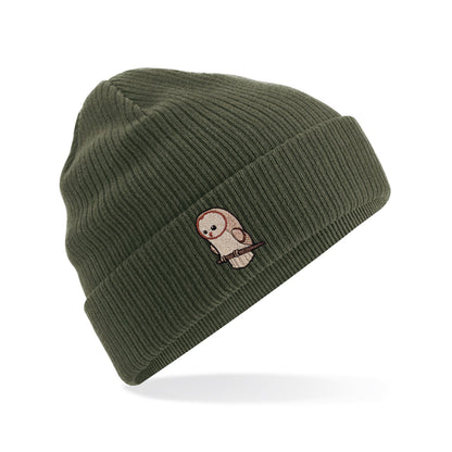 Barn Owl Cute Embroidered Beanie