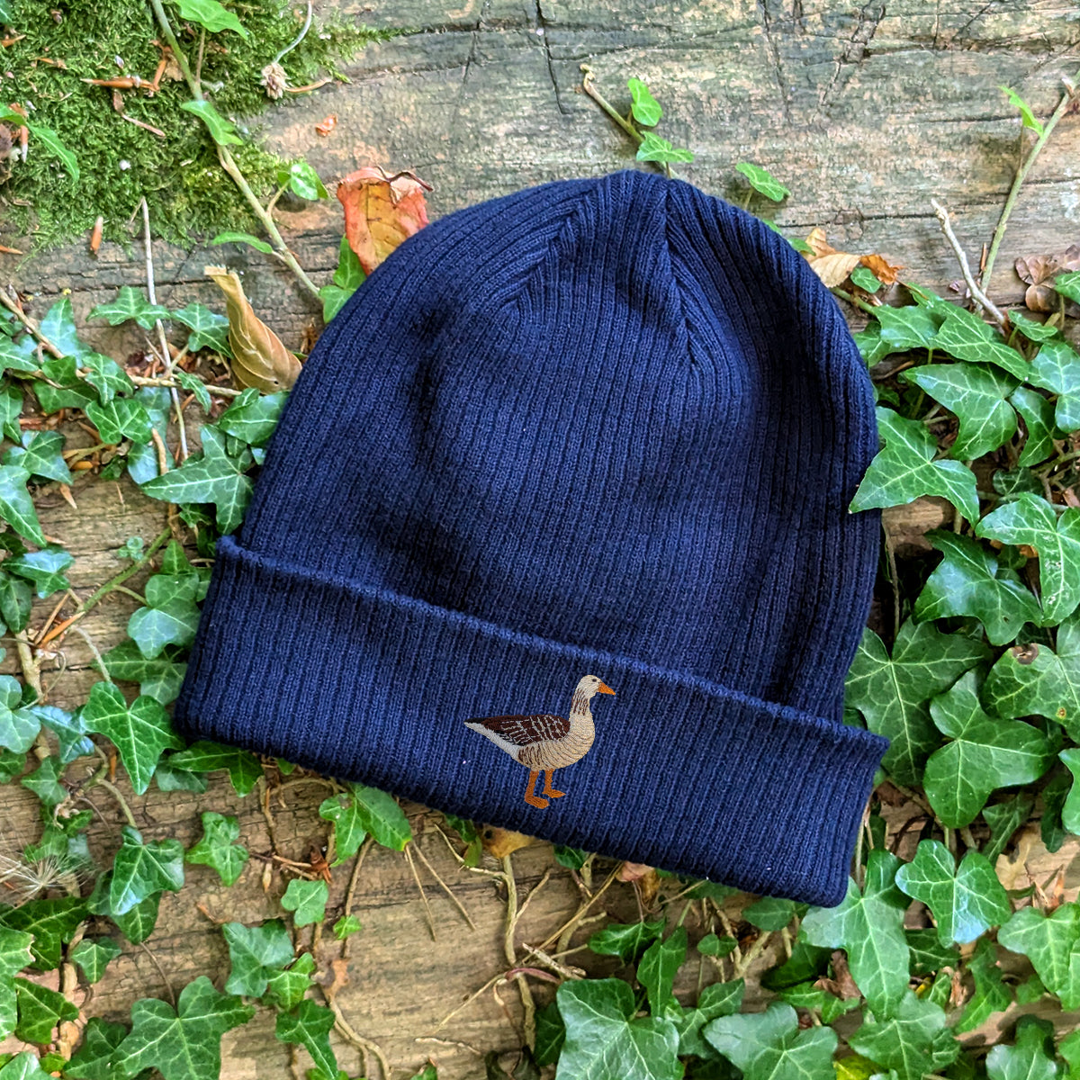 Greylag Goose Embroidered Beanie