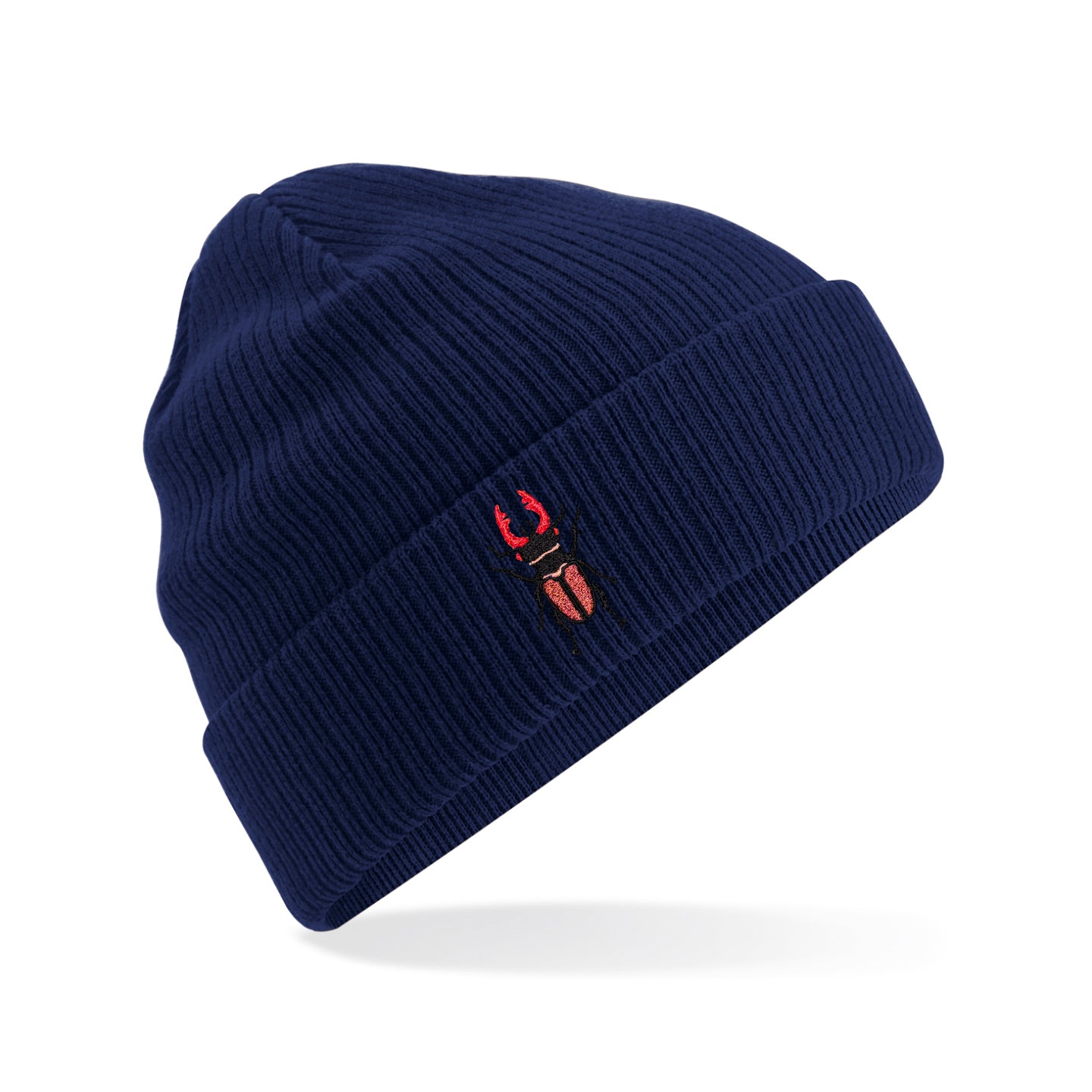 Stag Beetle Embroidered Beanie