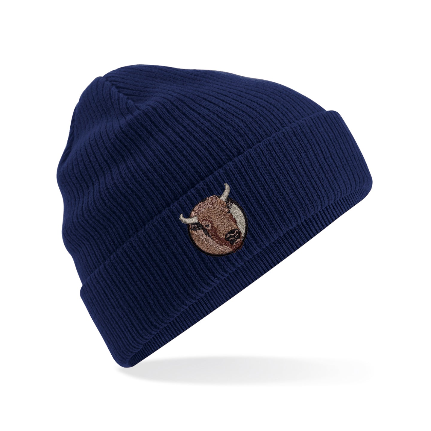 Bison Portrait Embroidered Beanie