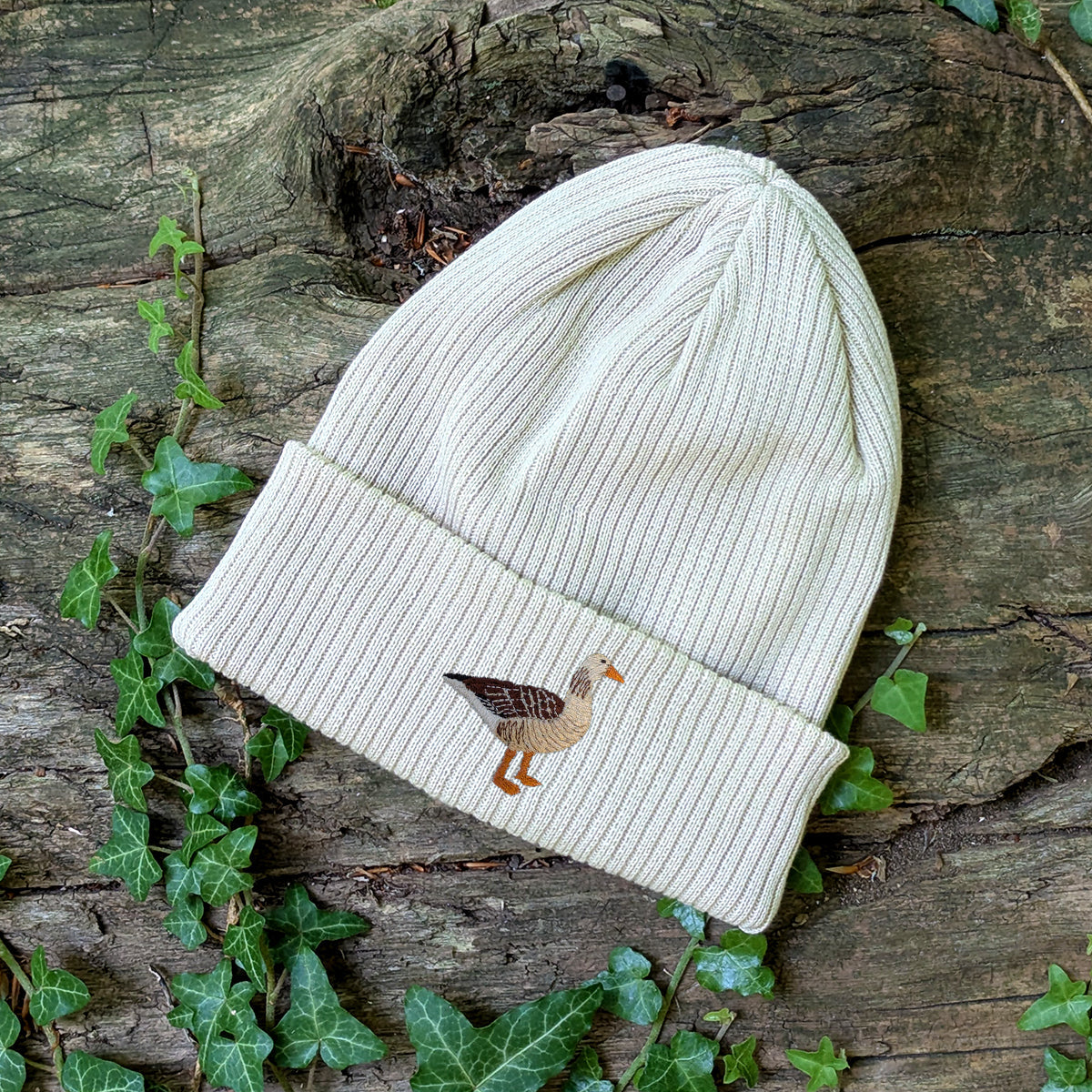 Greylag Goose Embroidered Beanie