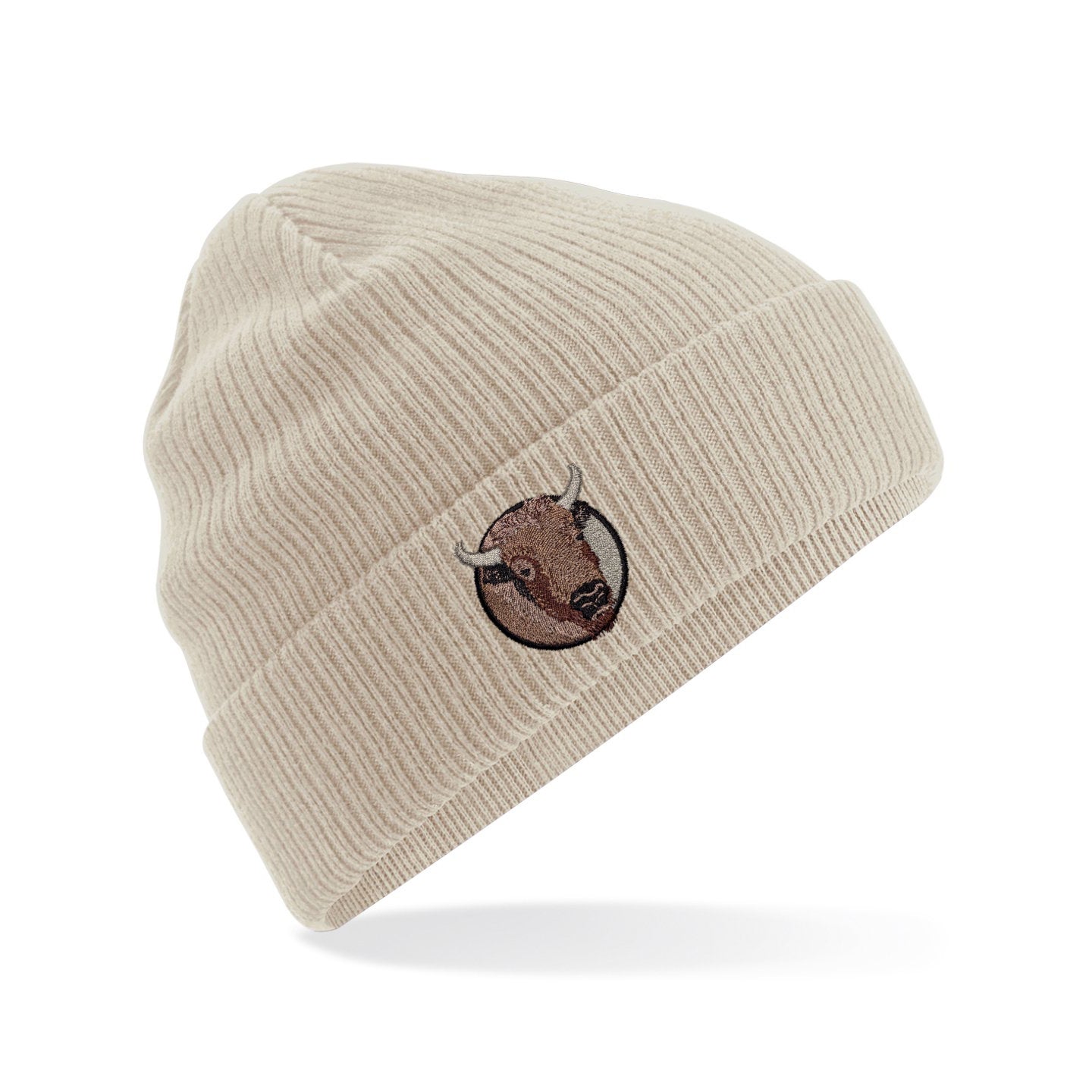 Bison Portrait Embroidered Beanie