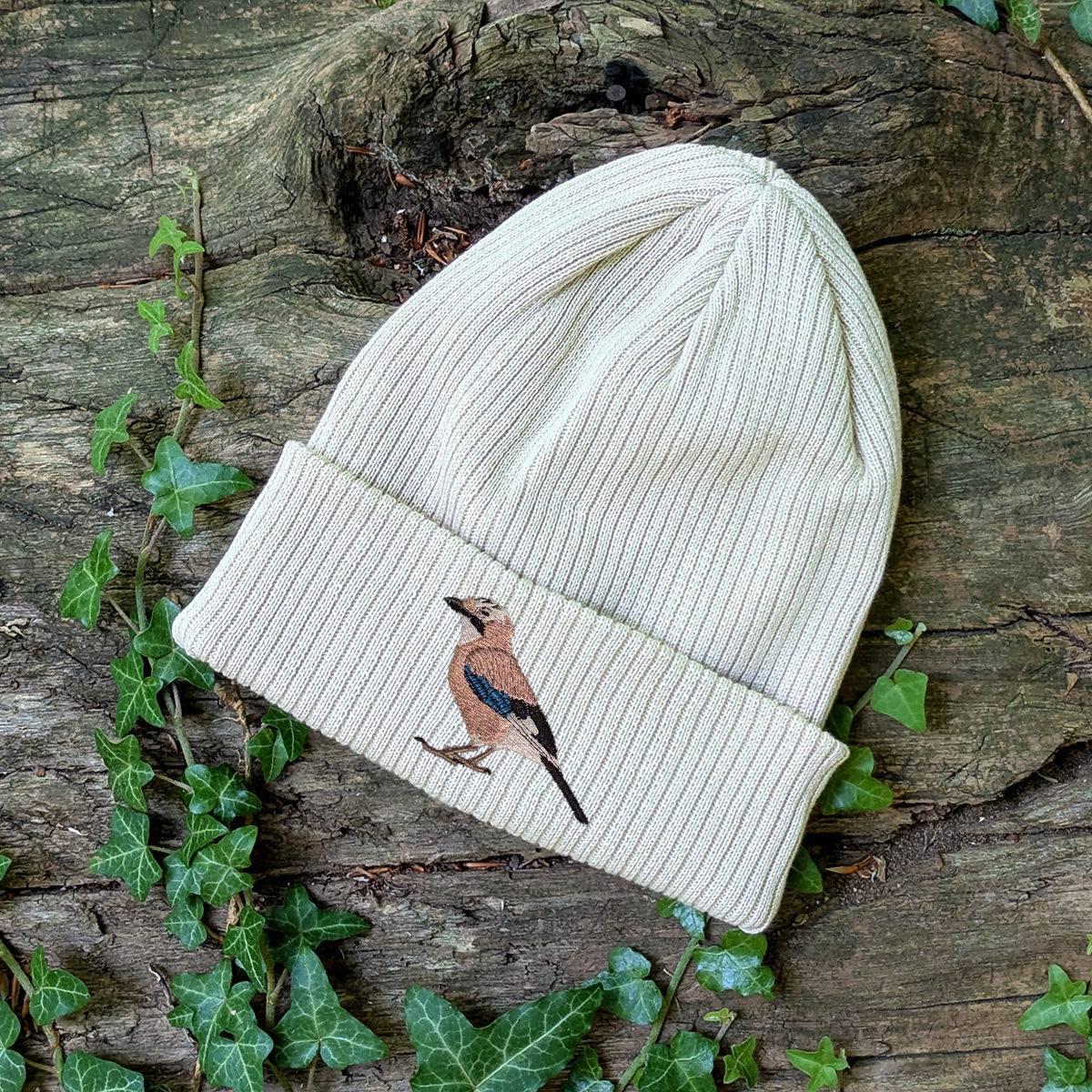 Eurasian Jay Embroidered Beanie