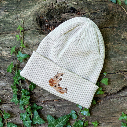 Mushroom Moon Crescent Embroidered Beanie
