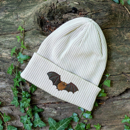 Noctule Bat Embroidered Beanie