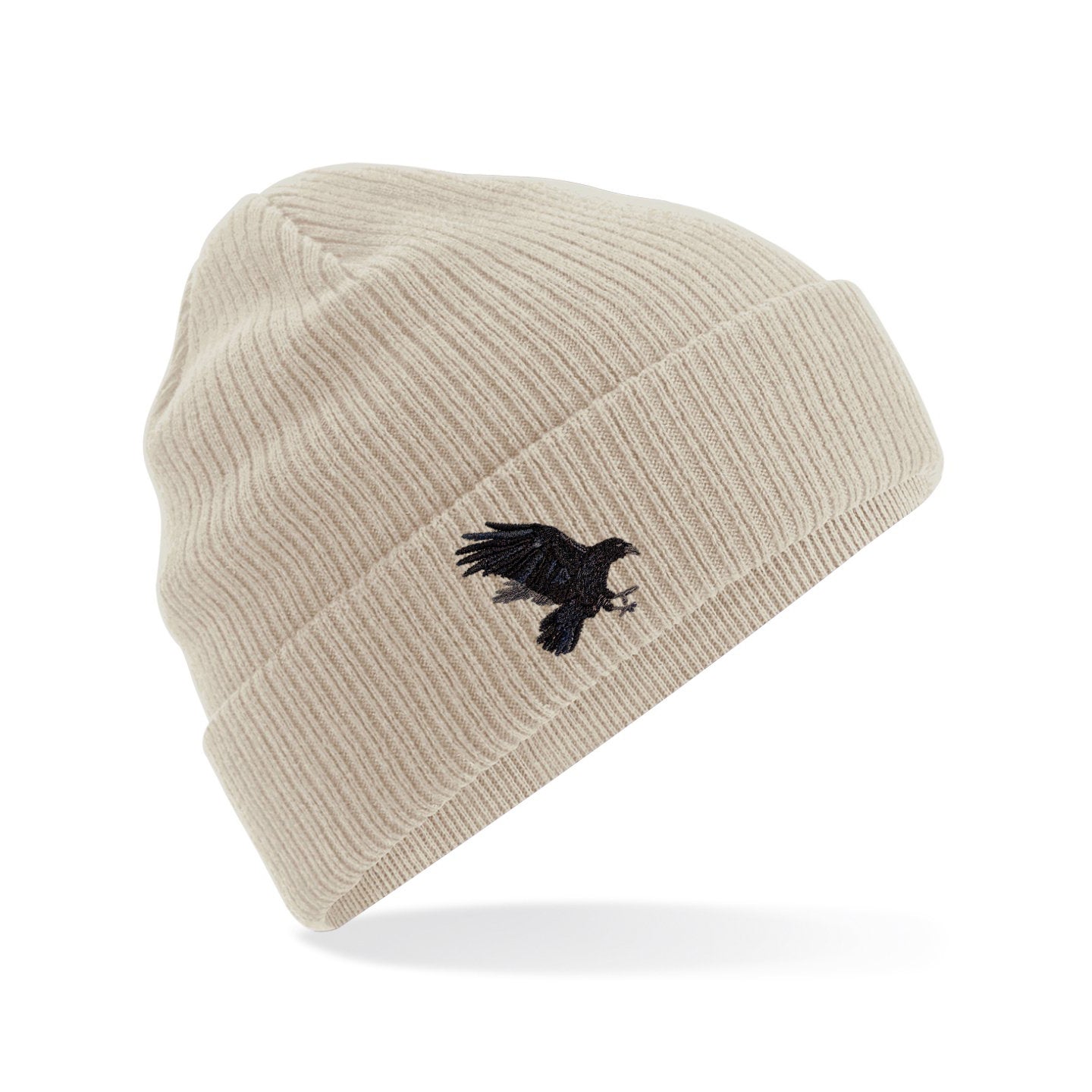 Raven Embroidered Beanie