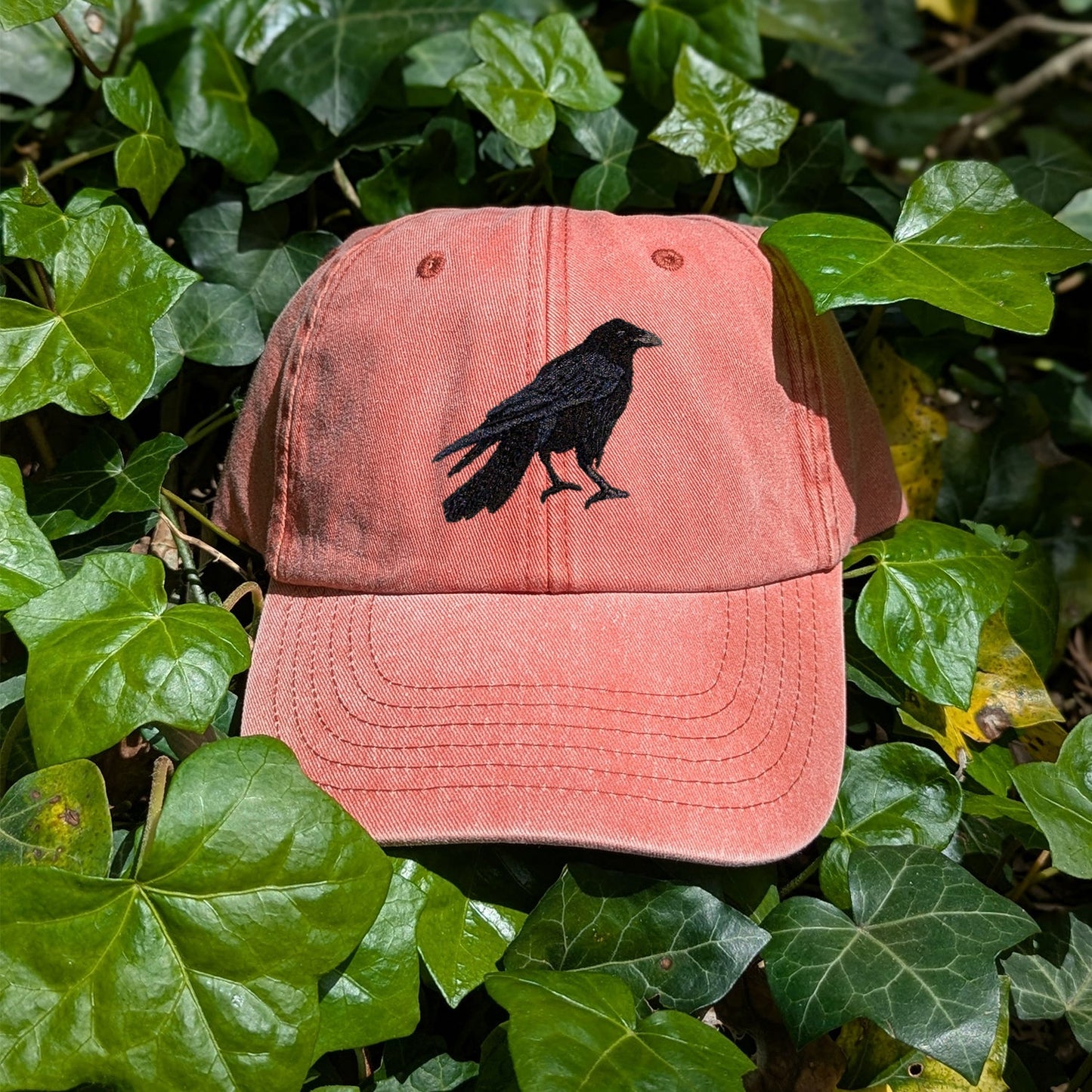 Crow Embroidered Baseball Cap