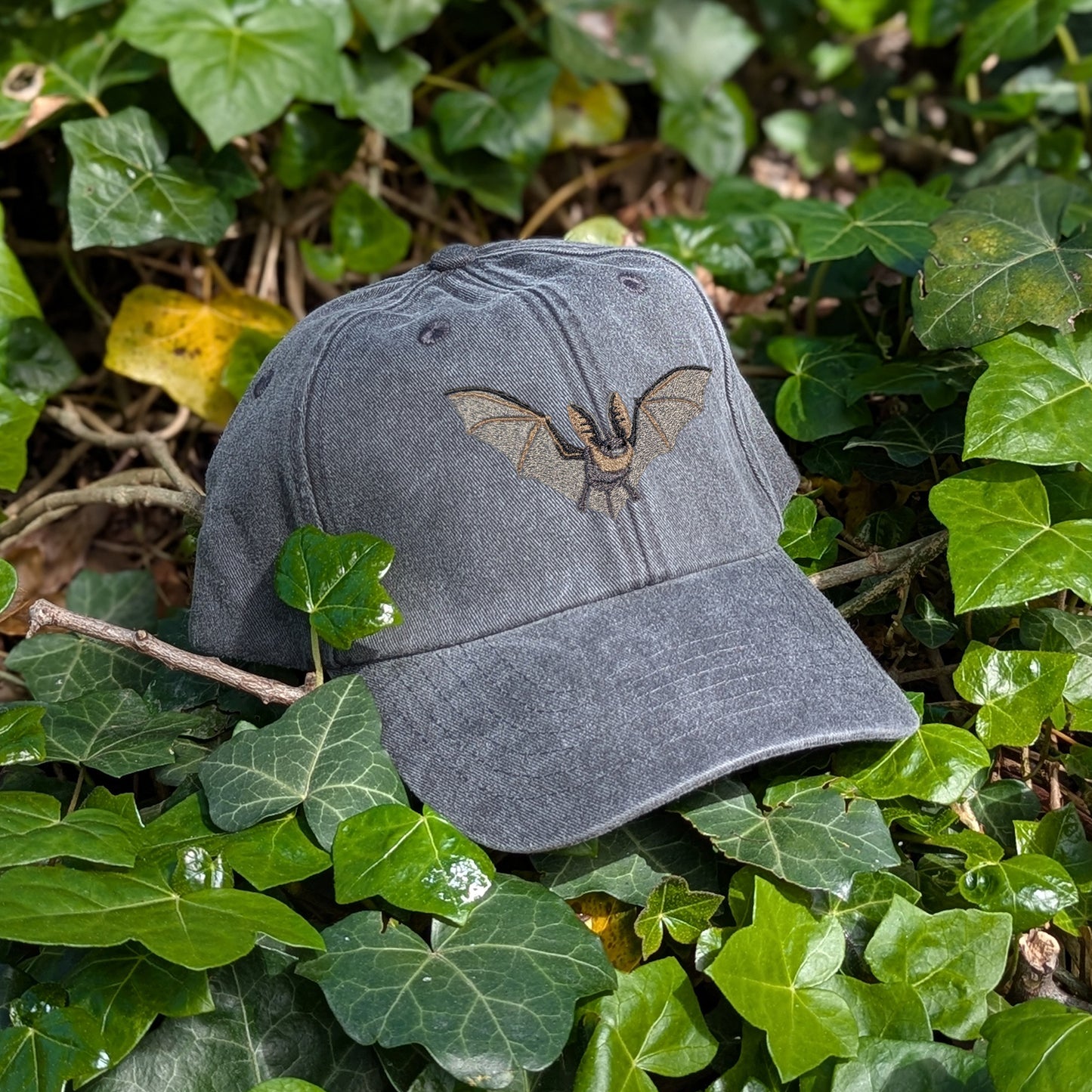 Grey Long-Eared Bat Embroidered Baseball Cap