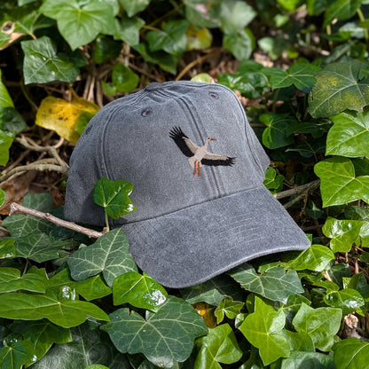 White Stork Flight Embroidered Baseball Cap