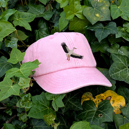White Stork Flight Embroidered Baseball Cap