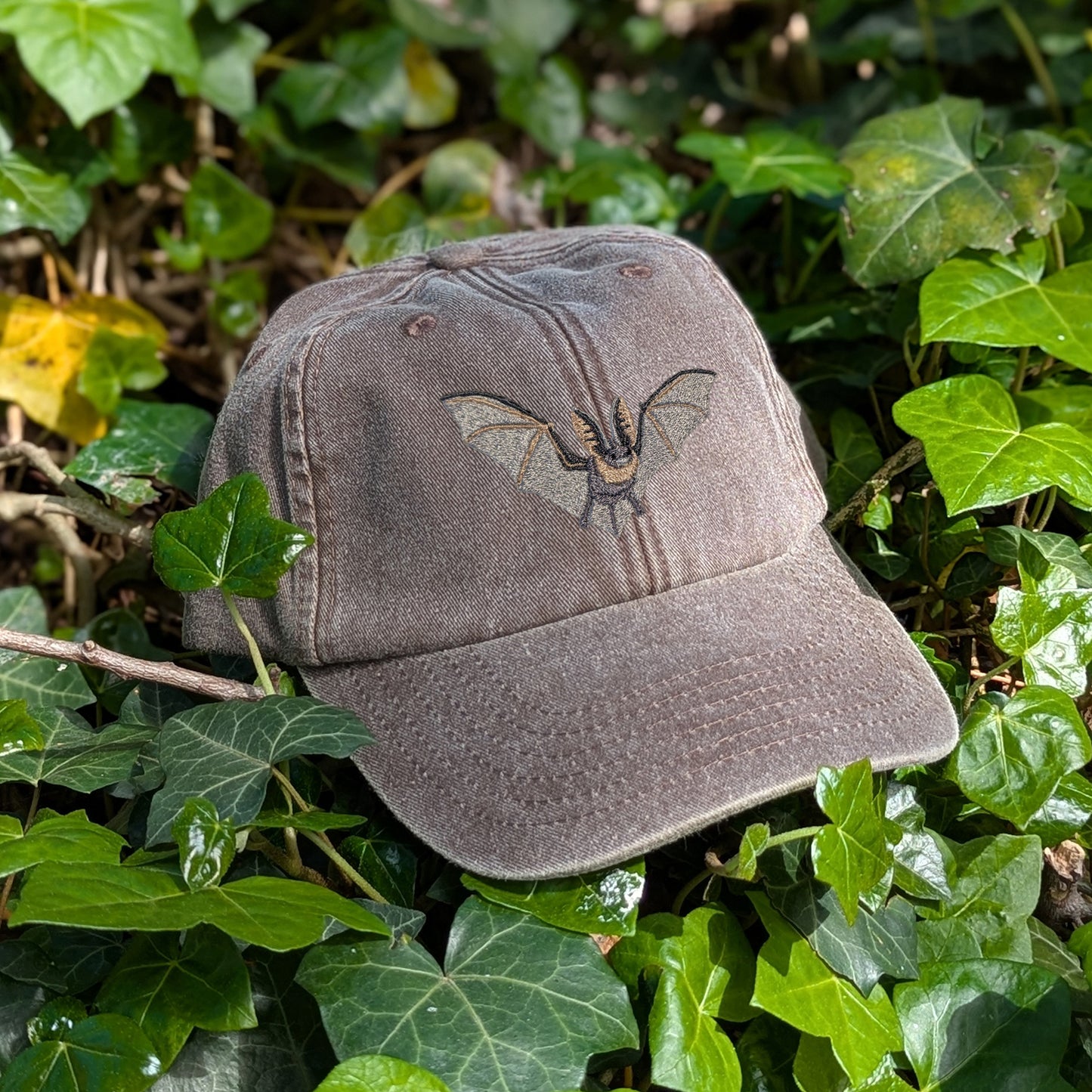 Grey Long-Eared Bat Embroidered Baseball Cap